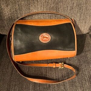 Vintage Dooney & Bourke AWL Pebbled Leather Crossbody Bag Black/Brown